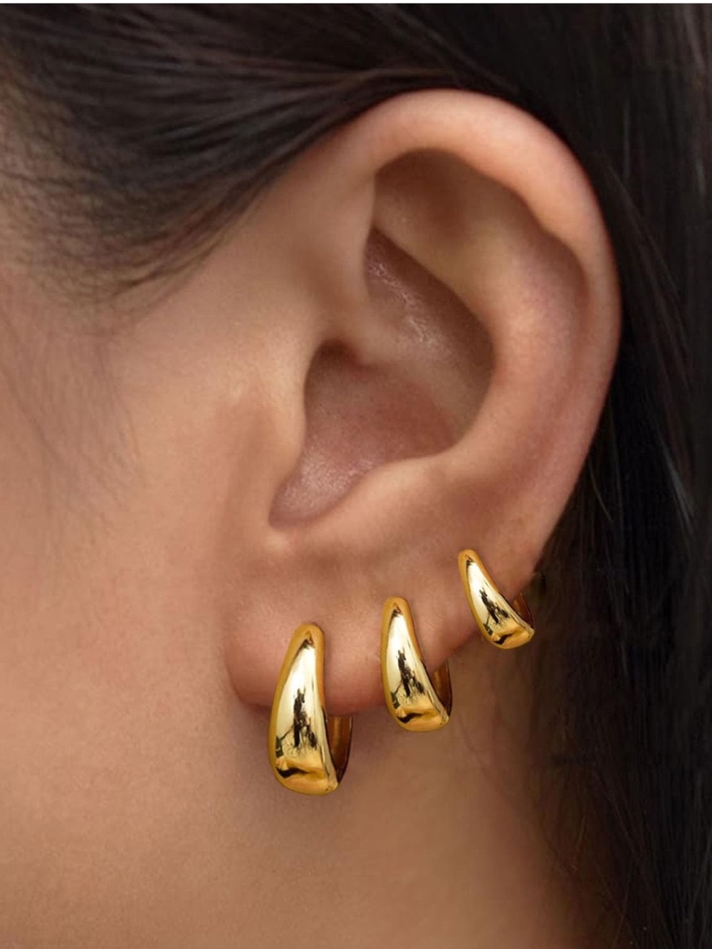 Gold Tone Hoop Earrings - Women Jewelry